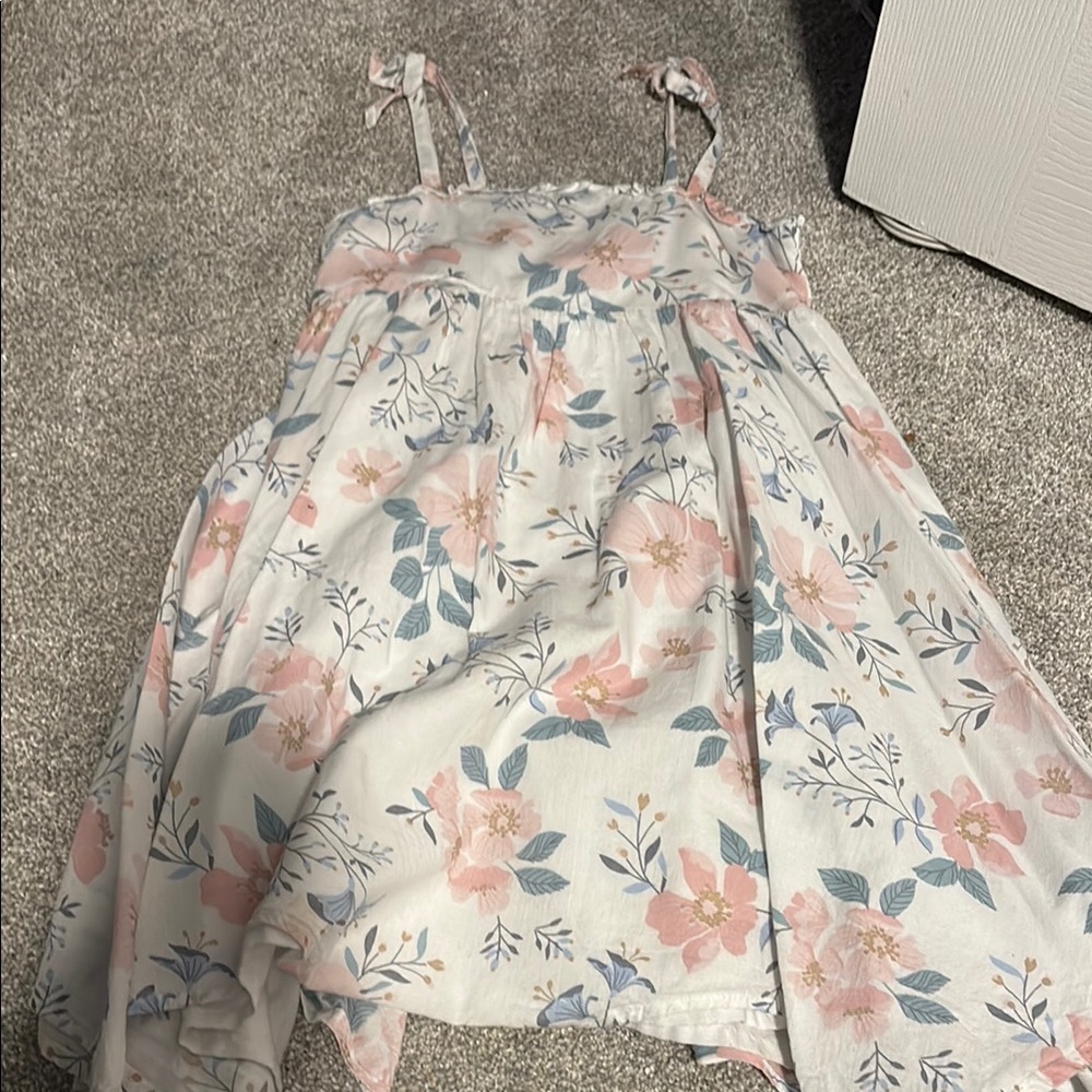 Floral Sundress with Pink and Blue Accents